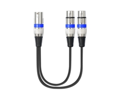 Cable adaptador de audio balanceado para micrófono, conector macho de 3 pines a conector hembra doble, LALAMOLI