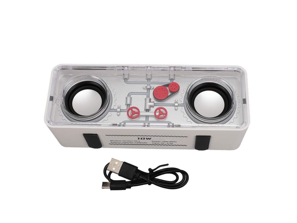 Altavoz Bluetooth Portátil De 10w Con Luz Led Colorida Para Fiesta, Graves Profundos, Blanco