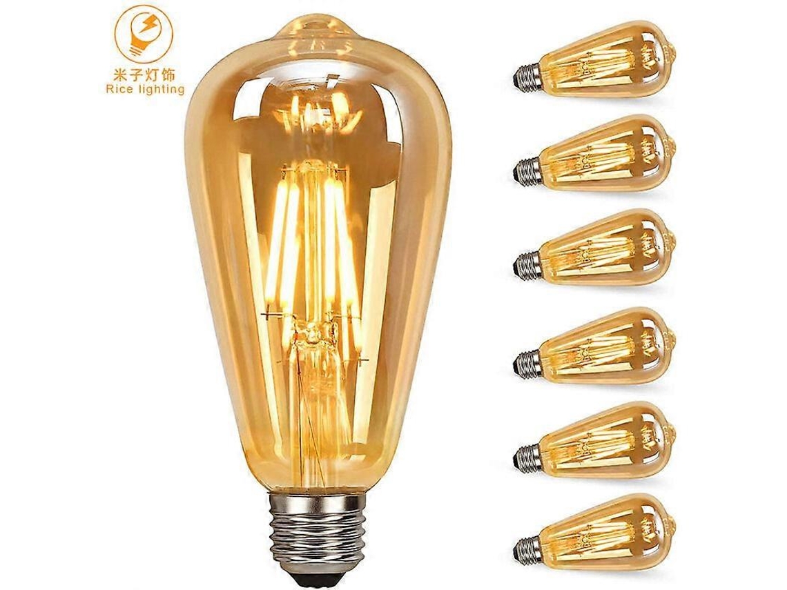 Bombillas LED Edison, E27 Retro, 8 W, 2700 K, filamento LED (6 unidades)