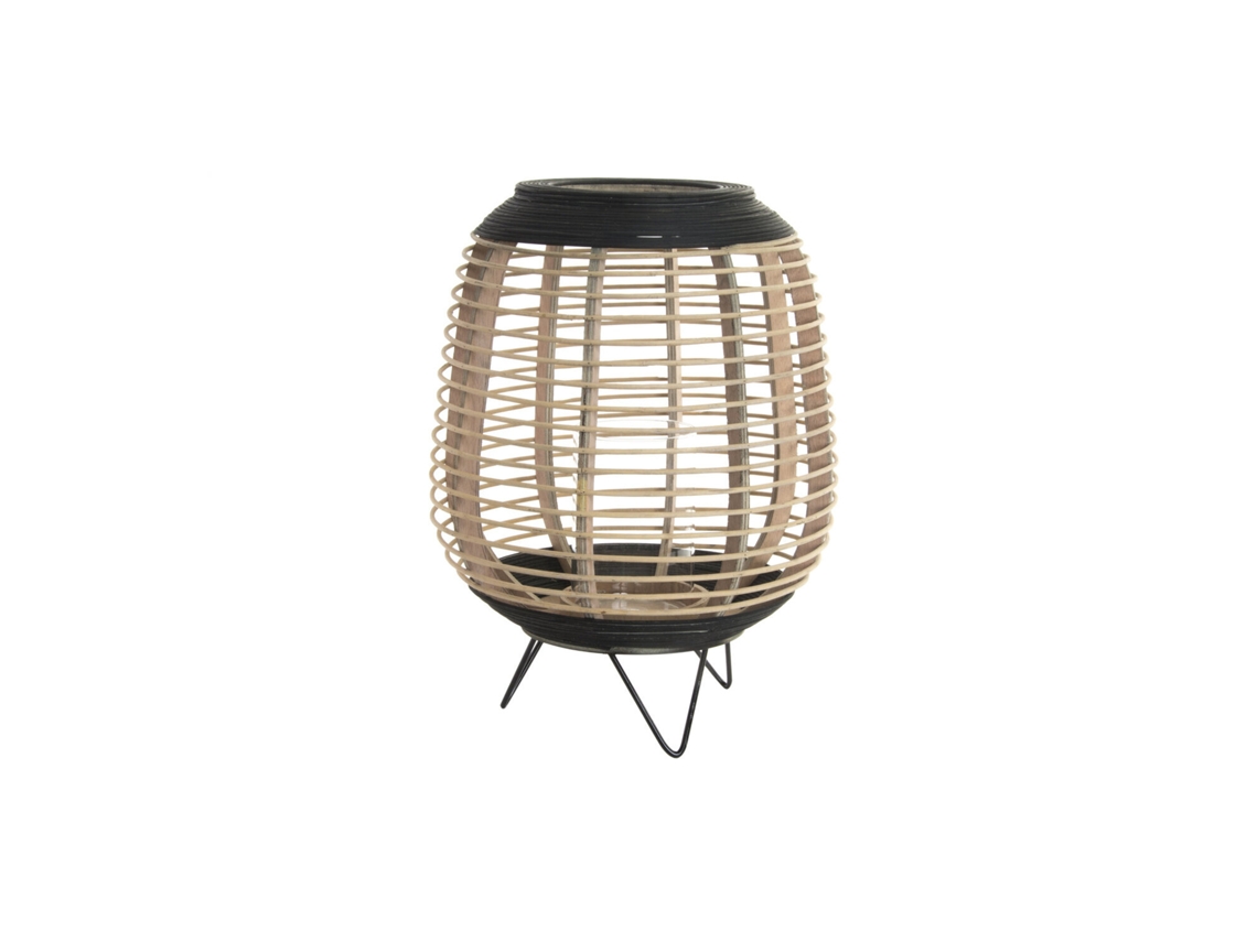 Portavela Bambú Cristal Natural Marron 32x32x43cm
