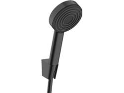 Juego de soporte para cabezal de ducha Hansgrohe Pulsify S 105 1jet Ecosmart con flexo de 125 cm, 24307670, negro mate