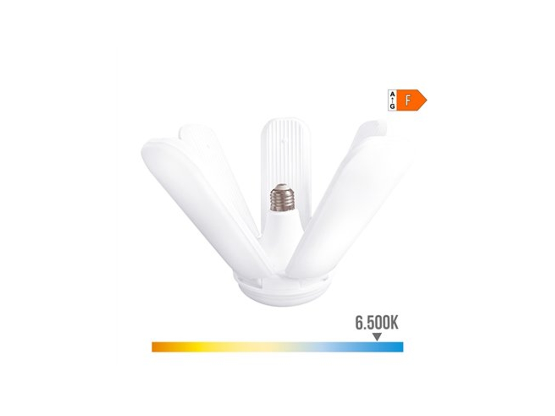 Lámpara LED multidireccional con 144 LED, E27, alas plegables, IP20, Ø385 x 125 mm, color blanco Edm (45 W, 6500 K, 4265 lm)