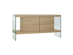 Aparador de cristal en MDF marrón claro, 160x45x80cm ALEXANDRA HOUSE LIVING