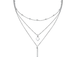 Cadena Colgante De Plata Esterlina S925 Multicapa Triple Larga Para Mujer Con Cierre Ajustable Padre