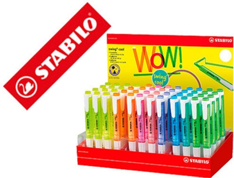 Marcador Stabilo Fluorescente Swing Cool Expositor de 48 Unidades Cores Sortidas