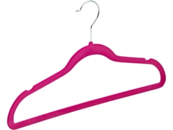 Percha Terciopelo Rosa, Pack de 120 Perchas para Ropa con Superficie Antideslizante y Gancho Cromado Giratoria 360º TODO HOGAR
