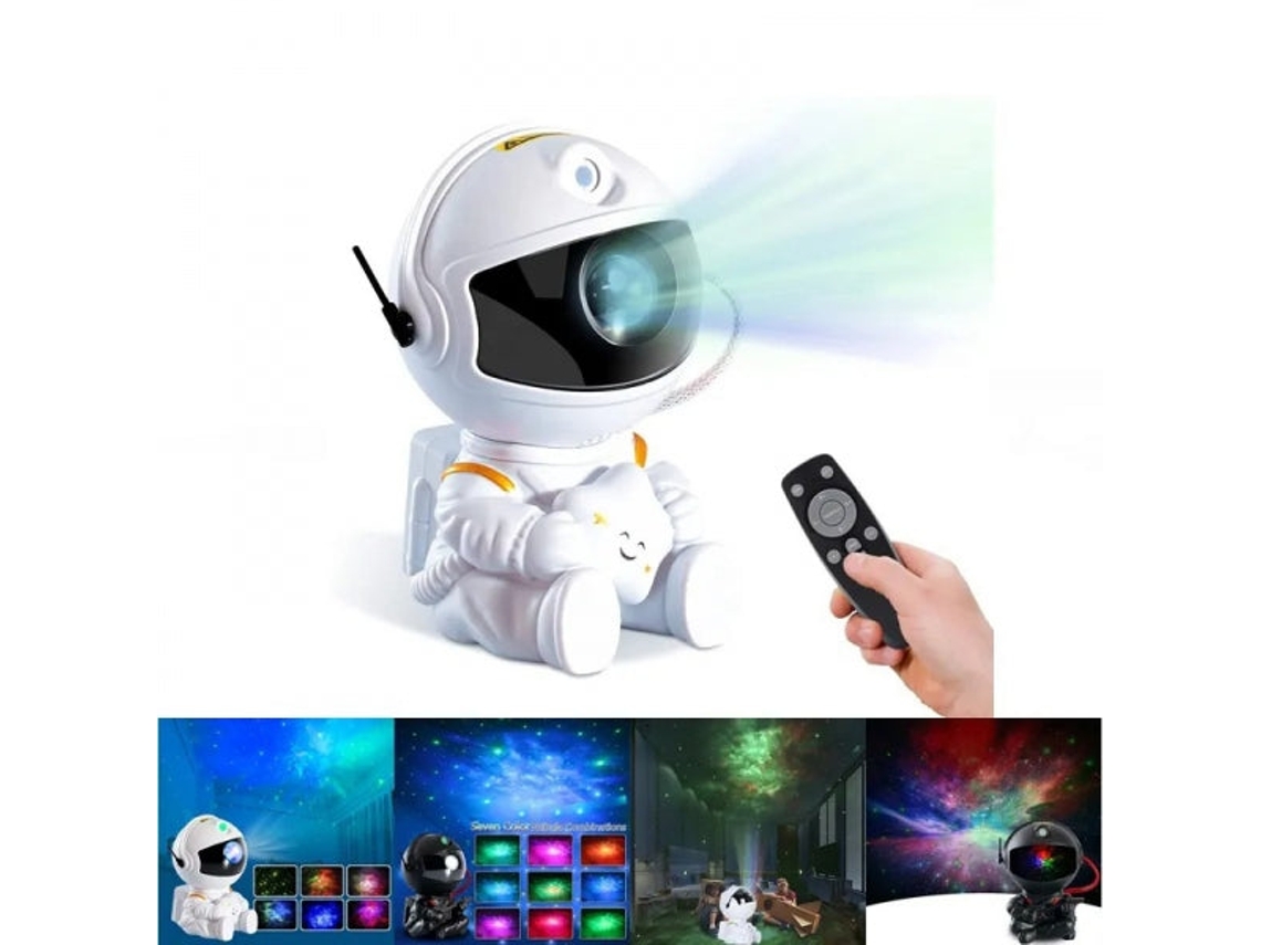 Proyector de astronauta con control remoto USB, estrella LED, CLICKONIT