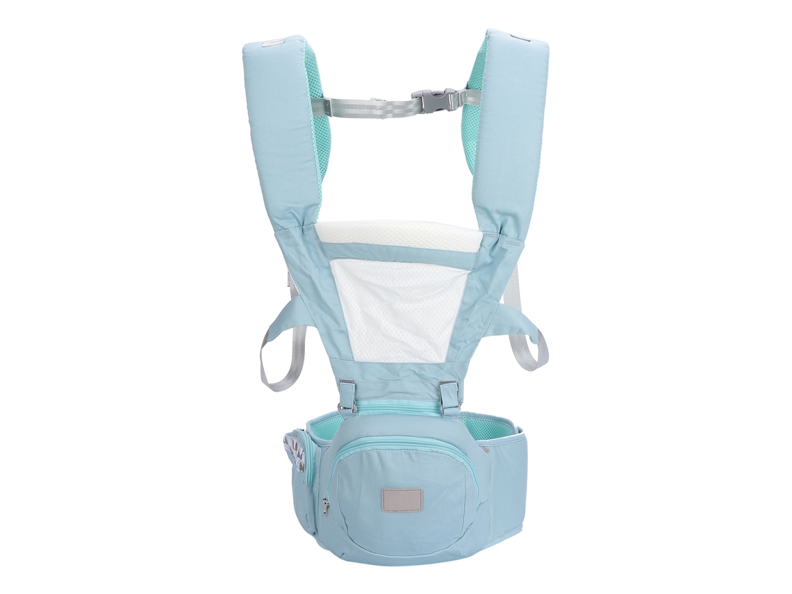 Mochila Portabebés Transpirable Con Manos Libres, Asiento Multifuncional Para La Cadera, Azul Claro.