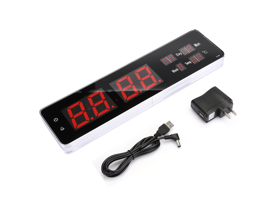 Reloj de pared digital LED Baok para dormitorio y sala de estar, reloj de mesa grande con calendario perpetuo.