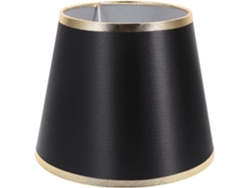 Lámpara De Mesa De Tela Negra Y Dorada E27 Cm