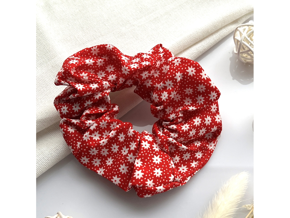 Pinza clásica para el pelo con forma de búho en tejido delicado, diseño floral rojo AVIZAR