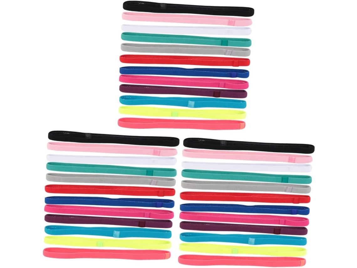 Juego de 36 cintas para la cabeza deportivas antideslizantes para yoga, correr y actividades al aire libre, fluorescentes.