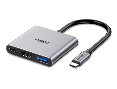 Adaptador PISEN Pgm-Hb07 3In1 Tipo-C a HDMI Usb3.0 Pd100W para Huawei Mate40/P50 S20