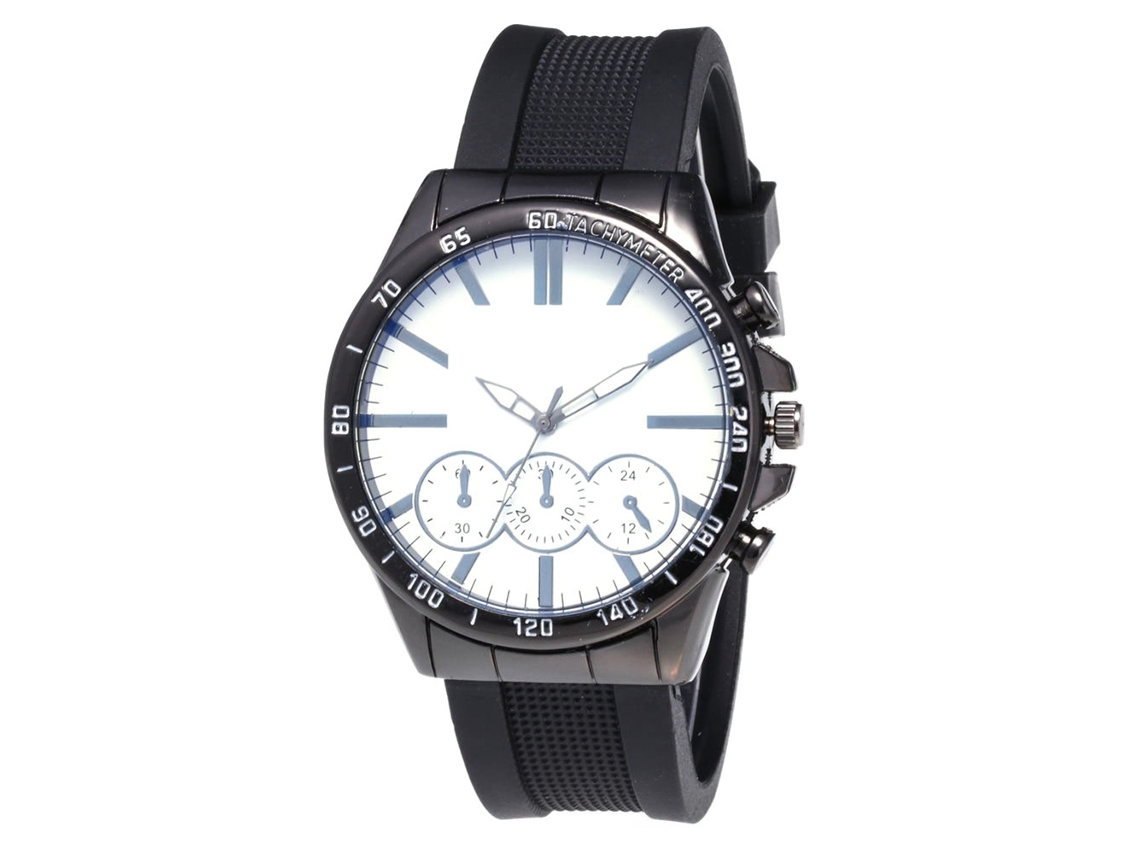 Reloj De Cuarzo Para Hombre Y Mujer Con Correa De Silicona Dial Clásico Blanco Y Negro Casual