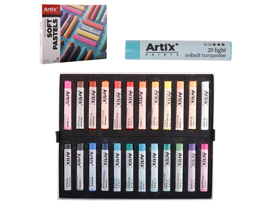 Juego de pintura pastel redonda de 24 colores