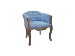 Butaca Poliester Rubberwood Azul 58x56x69cm