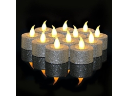 Velas Led Plateadas Con Batería, Paquete De 12, Velas Sin Llama Para Fiestas, Decoración Navideña, Velas Parpadeantes.