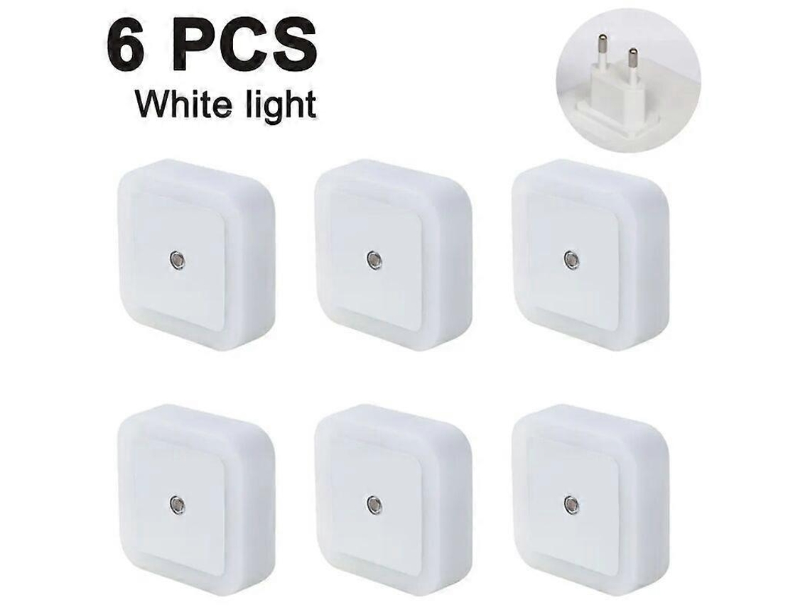 Omni-set De 6 Luces Nocturnas Led 0.5w/110-230v Con Sensor Crepúsculo, Luz Cálida Automática Para Dormitorio Y Socket Ahorrador De Energía