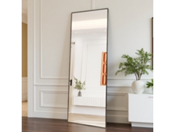 Espejo de cuerpo entero, 177x77 cm, para montaje en pared y suelo, para pasillo, dormitorio u oficina, negro Rosahqnda