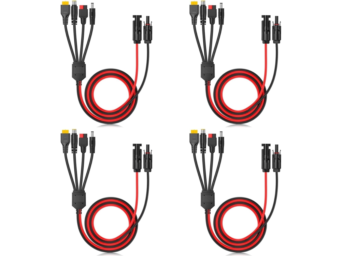 Divisor De Cable De Extensión 4x, Conector Para Panel Solar 4 En 1