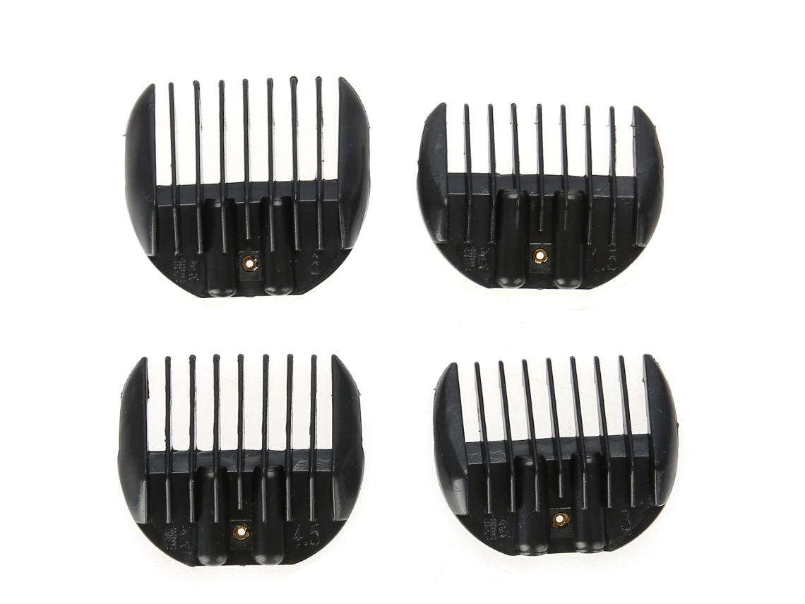 4 Piezas/caja Peine De Límite Para Cortadora De Pelo Adjunto Guía Herramienta De Estilismo Barbería Negro