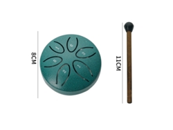 Tambor Handpan Digitallab de 3 pulgadas con 6 notas más pequeñas para bebés y baquetas (verde)