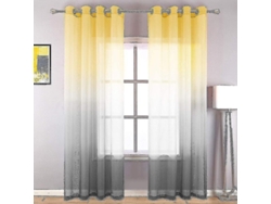 2026-cortinas Translúcidas Con Ojal Modernas Tela Lino Degradado Para Salón Dormitorio