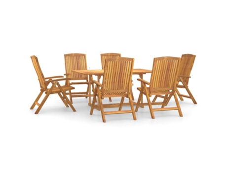 Conjunto 7 de comedor de jardín VIDAXL madera maciza de teca