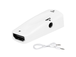 Adaptador Convertidor De Interfaz Multimedia Hd 1080p Hembra A Vga Hembra Con Cable De Audio Blanco