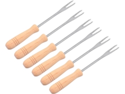 Brochetas De Maíz, Soportes Para Mazorcas De Maíz Con Mangos De Madera, Acero Inoxidable, Reutilizables, 6 Piezas Para