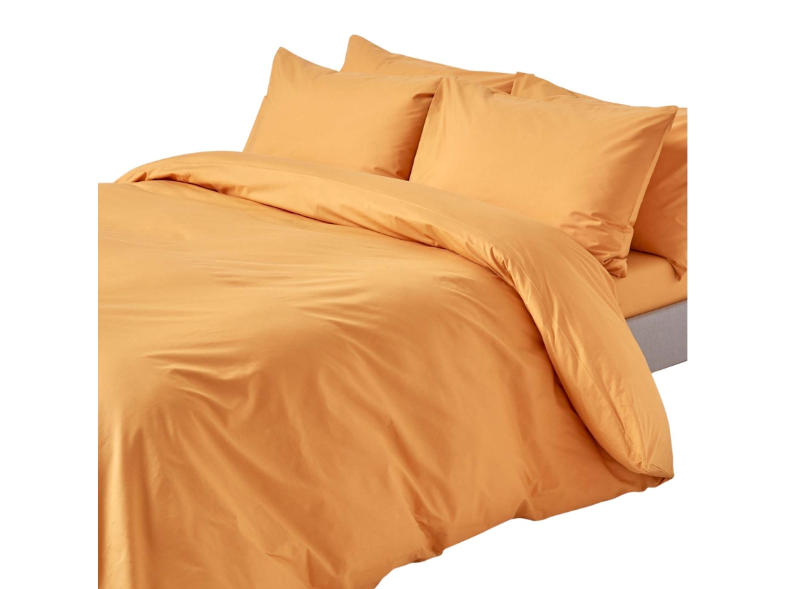 Homescapes Mustard Yellow Egyptian Cotton Duvet Cover With Pillowcases 200 Tc, Double