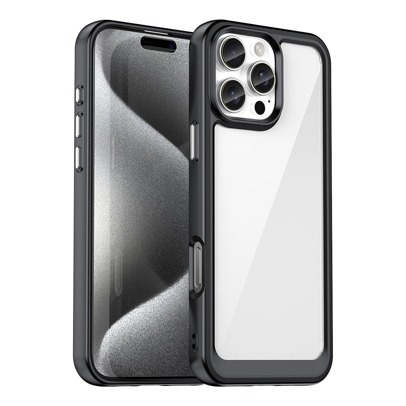 Funda Espacial Con Marco De Gel Para Iphone 16 Pro - Negra