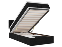 Maison Exclusive - Cama Otomana Con Colchón Y Luces Led Tela Negra 80x200cm