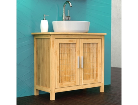 EISL Mueble de lavabo de bambú 67x28x60 cm