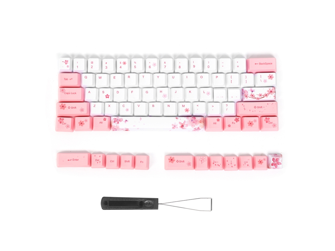 Teclado Aetheria de 73 teclas con sublimación PBT para teclados mecánicos estándar 6064 - Flor de cerezo