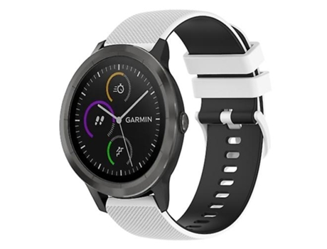 Correa para Garmin Vivomove 3 20 mm Correa de reloj de silicona a cuadros bicolor blanco-negro VENISYMLIS
