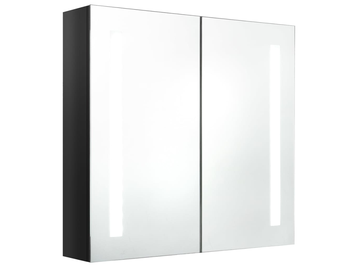 Maison Exclusive - Armario De Baño Con Espejo Led Negro Brillante 62x14x60 Cm