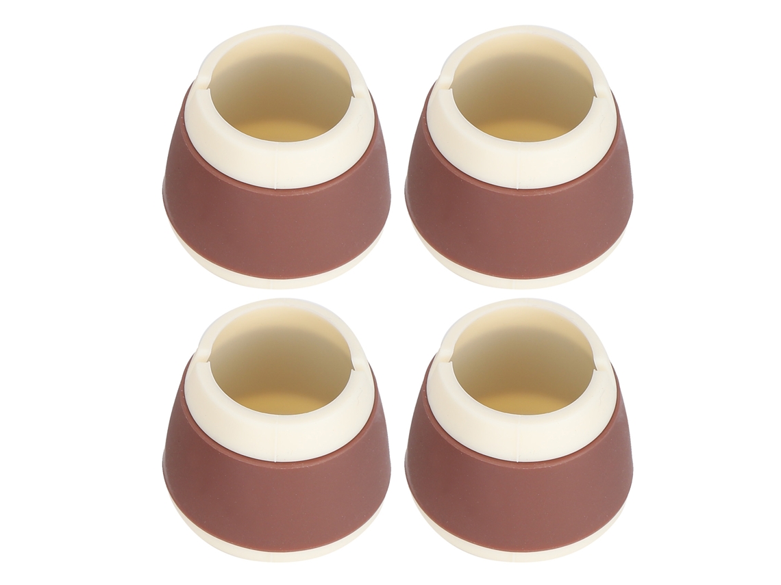 4 Piezas Protectores De Muebles De Silicona Redondos Antideslizantes 3.3x4x4cm Tapones Para Pies De Sillas Y Mesas Café