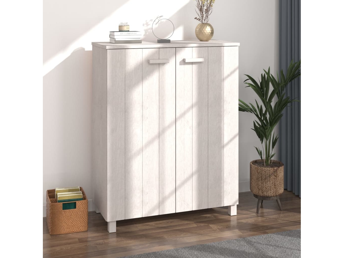 Zapatero Organizador Hamar 85X40X108 Cm Pino Macizo Blanco