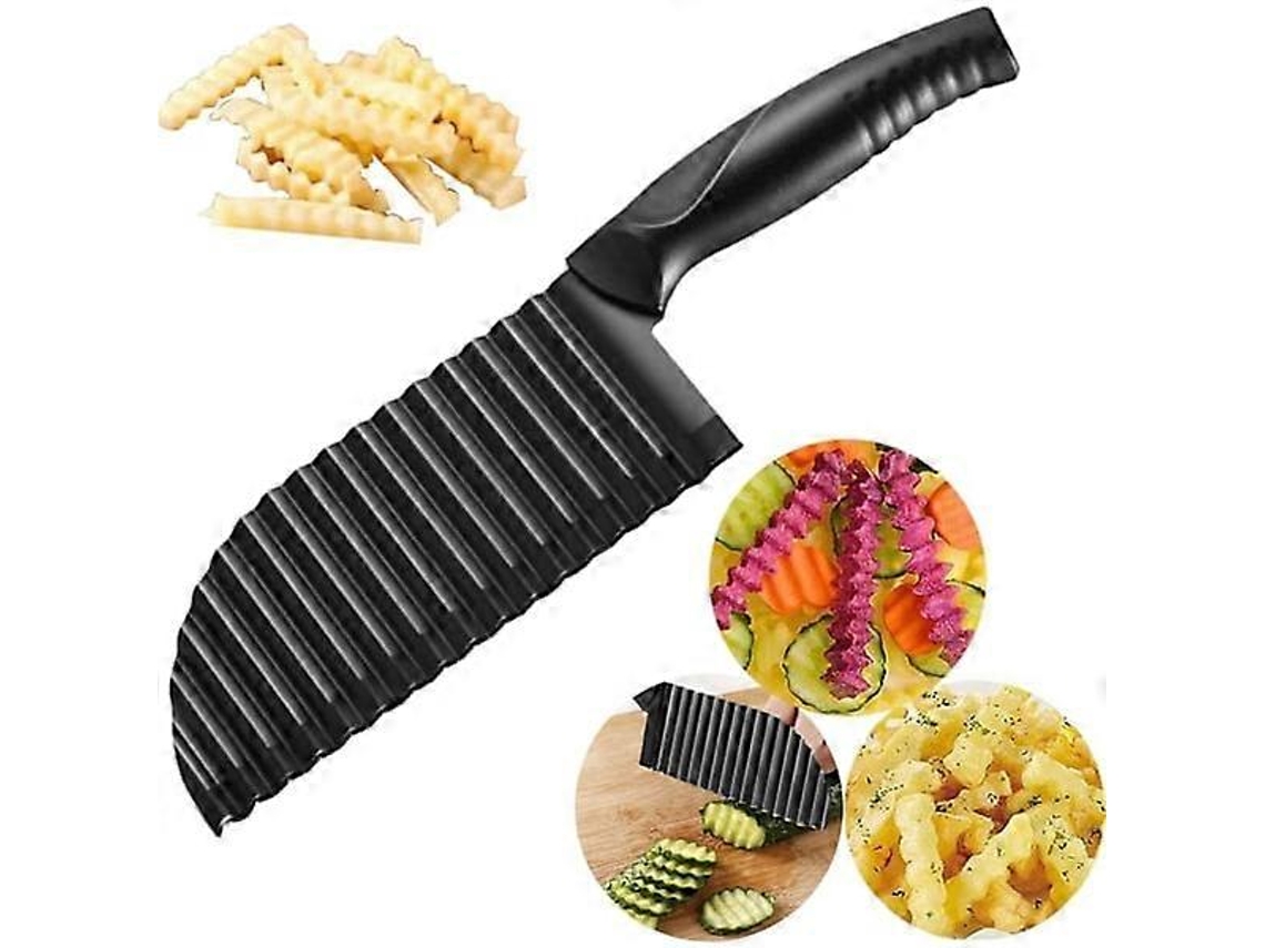 Cortador de papas fritas ondulado plateado Rosewell