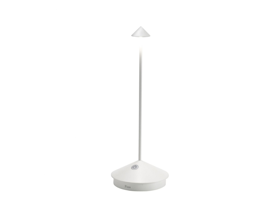 Lámpara De Mesa Led Inalámbrica Recargable Y Regulable Pina Pro White Zafferano