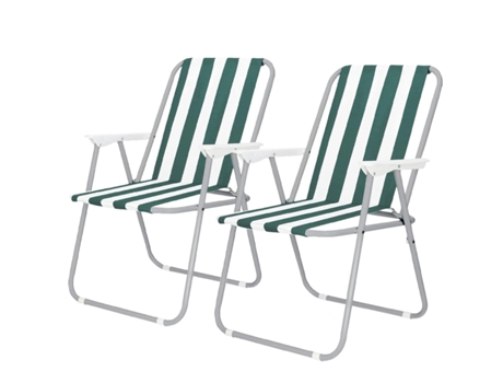 Pack De 2 Sillas De Playa Plegables Tumbona Portátil para Ocio Al Aire Libre 74X52X38Cm Verde SELEOK