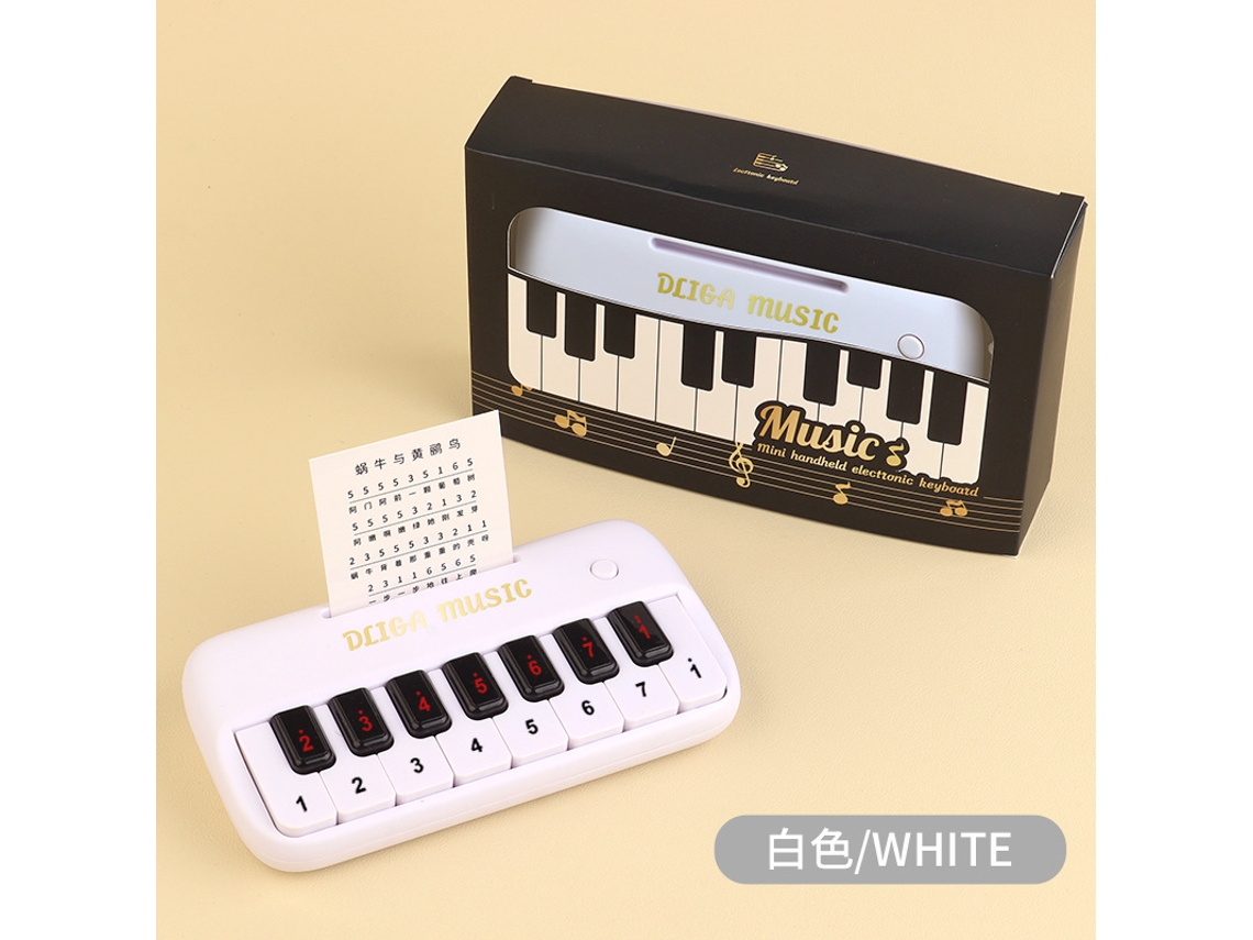 Mini piano electrónico con teclado digital de 15 teclas para niños Mdug (blanco)