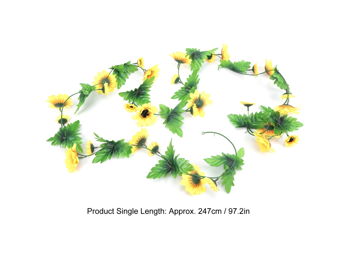 2 Guirnaldas Artificiales De Girasoles Dorados Para Decoración De Bodas, Fiestas Y Hogares (2 Unidades)