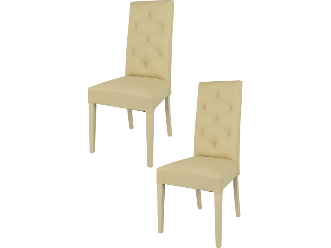 Conjunto de 2 Cadeiras T M C S Chantal (Bege Areia - 99x46x55 cm - Madeira)