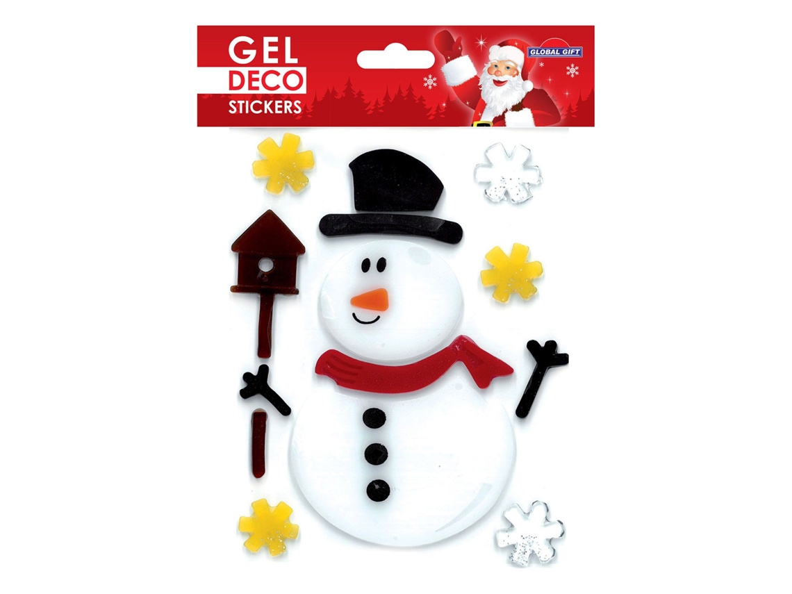 Pegatinas de gel para ventanas de Navidad - Muñeco de nieve