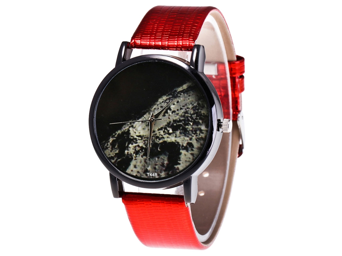 Reloj Analógico De Cuarzo Para Mujer, Correa Ajustable De Pu, Regalo De Moda, Rojo.