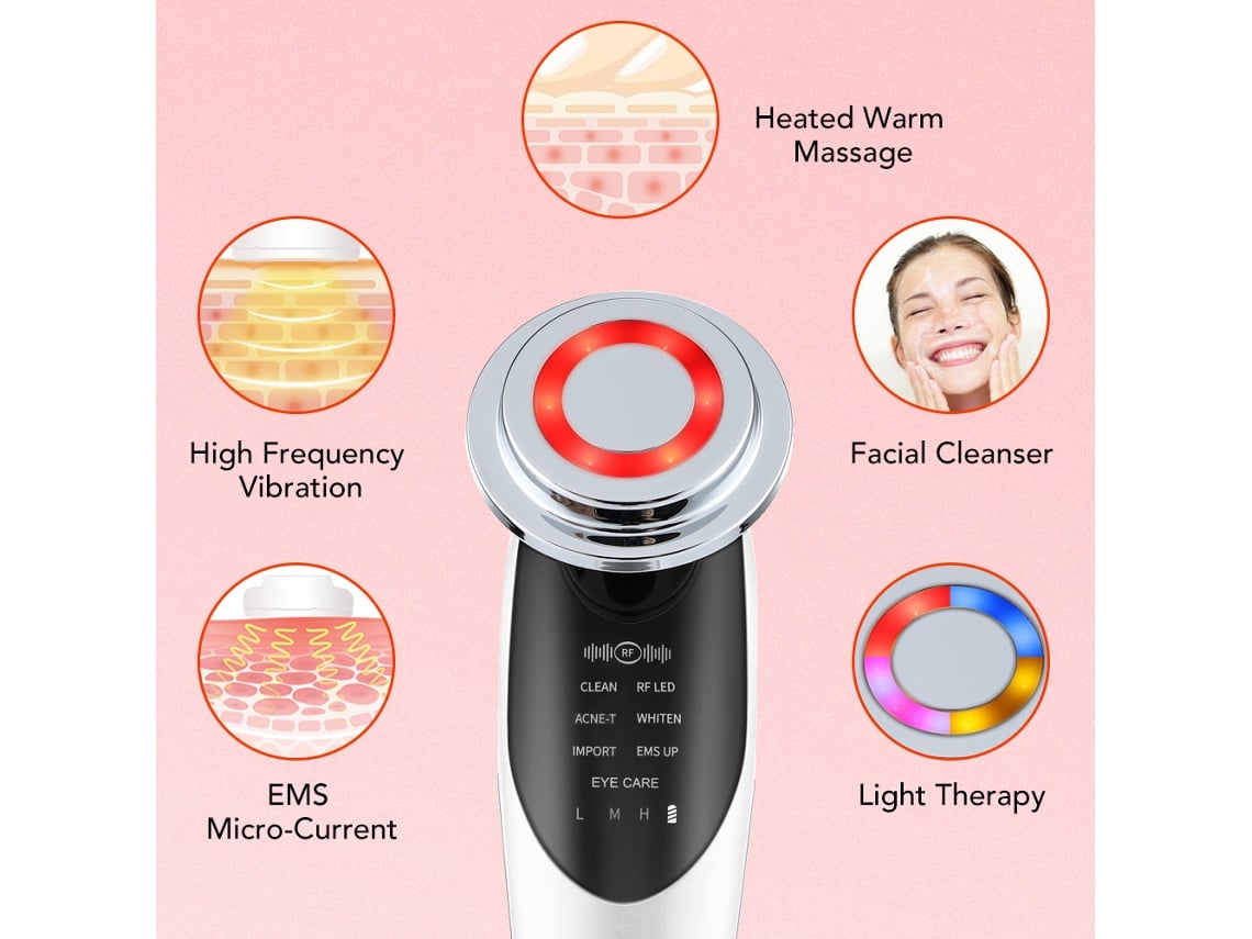 Aparato de Belleza ECELEN M8807 masajeador facial terapia de luz  antienvejecimiento arrugas Aparato de Belleza | Worten.es