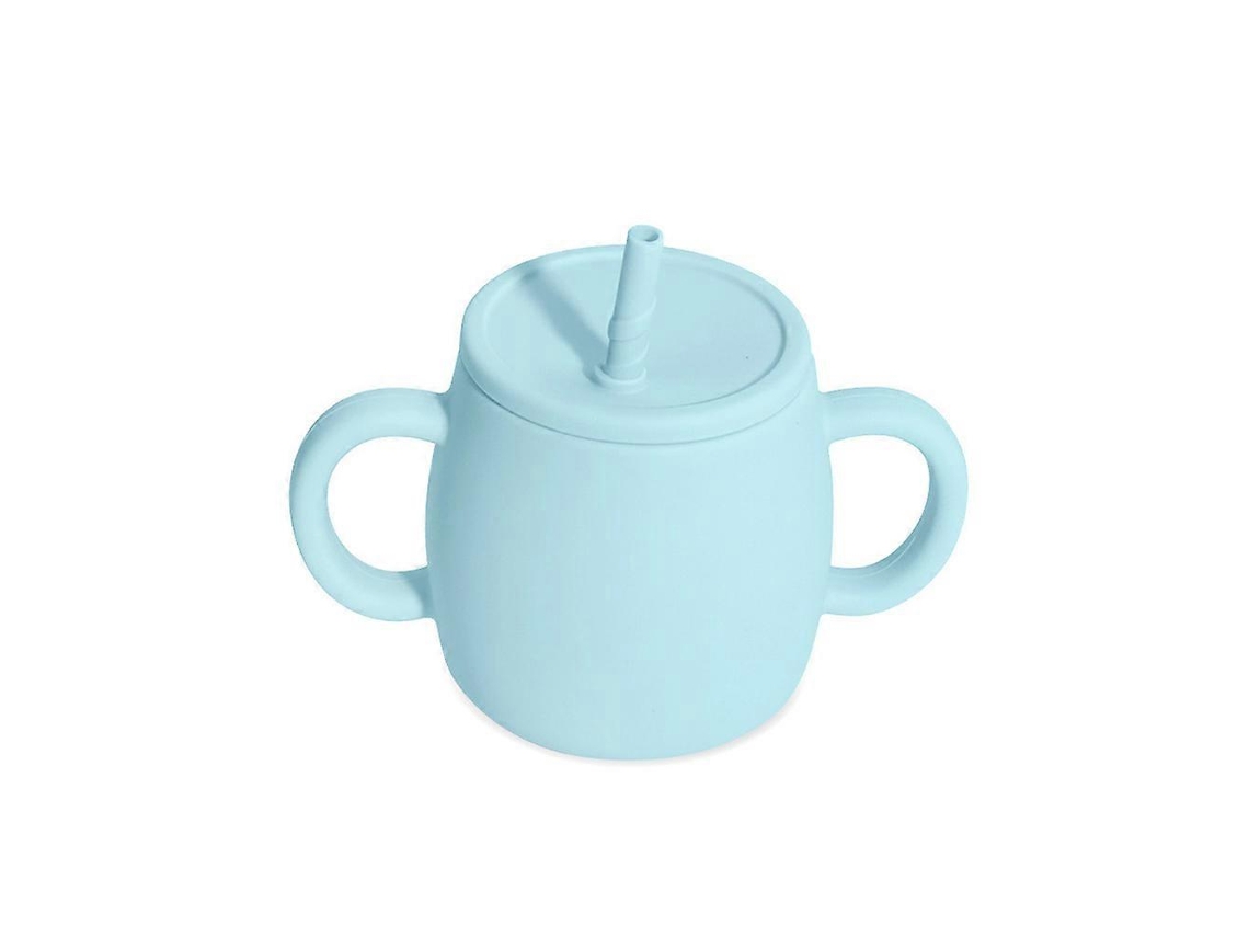 Vaso de entrenamiento de silicona para bebés, vaso de transición resistente a las roturas con pajita, vaso abierto para bebés, modelo 5 Rosewell