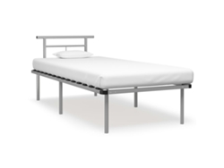 Estructura De Cama Sin Colchón Metal Gris 90x200 Cm
